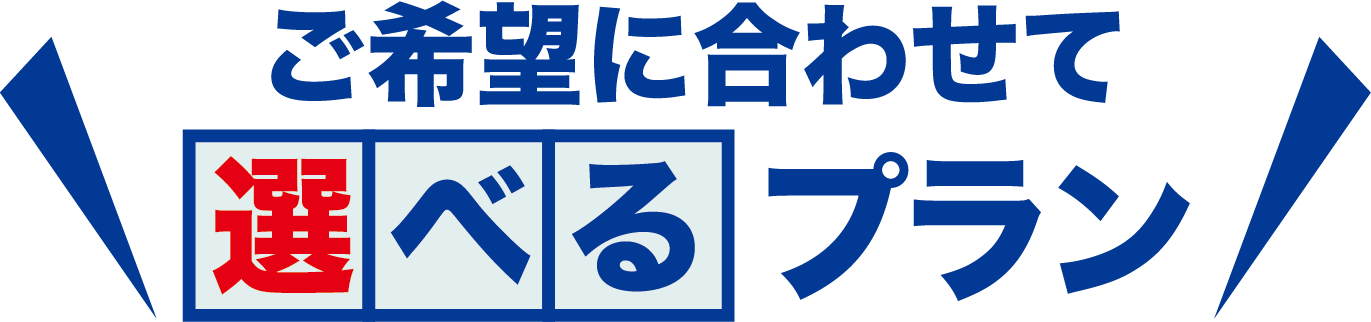 ご希望に合わせて選べるプラン
