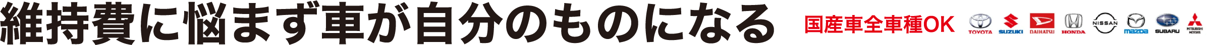 維持費に悩まず車が自分の物になる