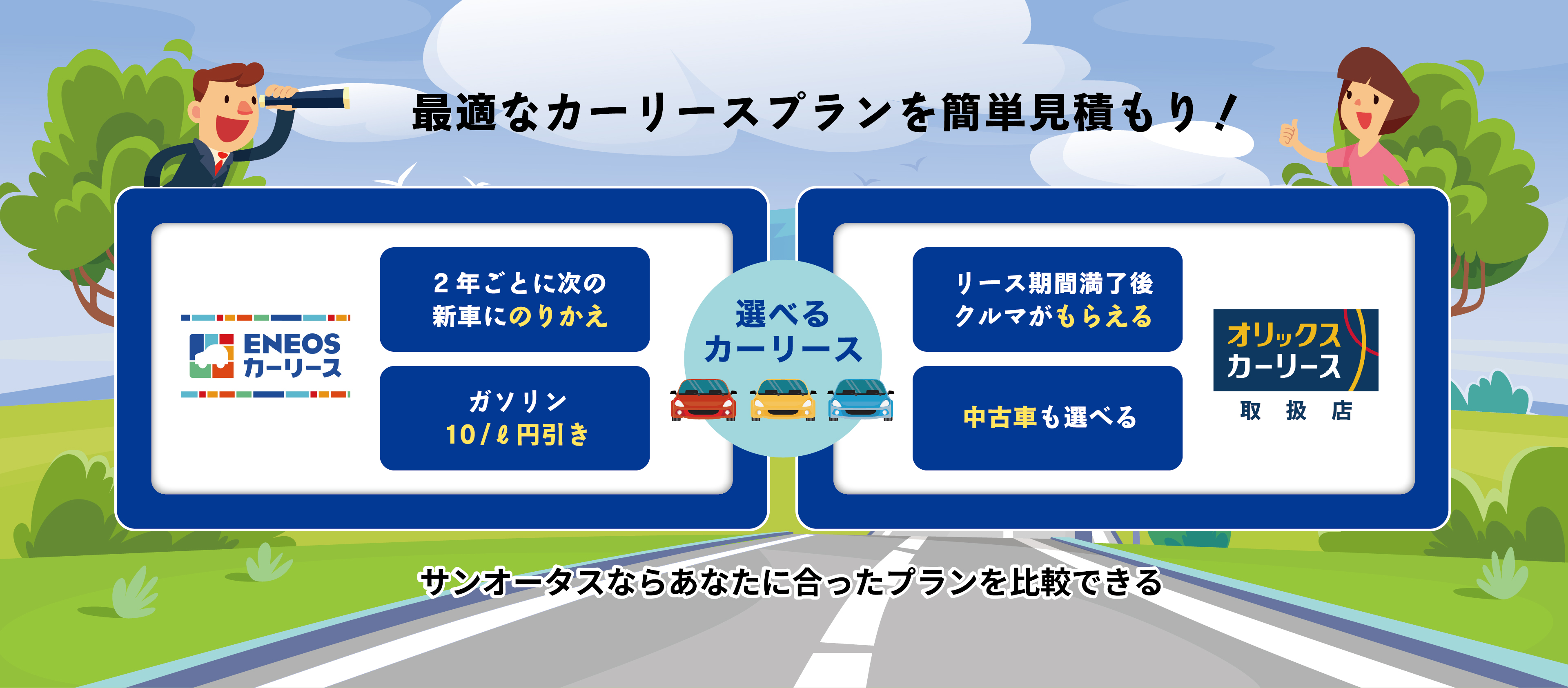 最適なカーリースプランを簡単お見積り